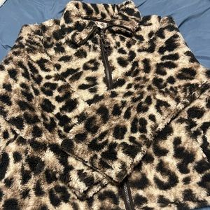 Cheetah print Sherpa jacket